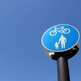 Pedestrian and cyclist sign  (Photo by Catherine Ivill/Getty Images) SUS-200806-134049001