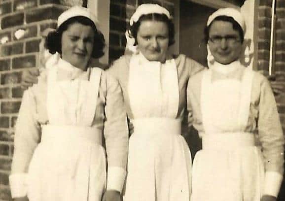 Mair Eluned Rees, centre, with Nurse Naughton and Nurse Geraghty
