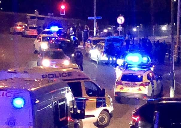 Police at the scene in Shoreham town centre