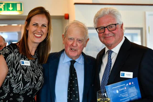 Chichester Harbour Trust administrator Nicky Horter, founder Sir Jeremy Thomas and chairman John Nelson