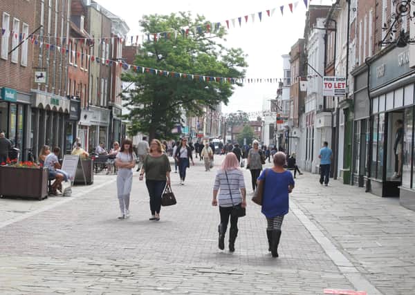Chichester's high street reopened last month. Photo by Derek Martin