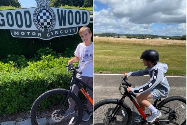 Dawson Jack completed his 36 miles at one of Goodwood Motor Circuit’s cycling days