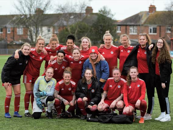 Worthing Women after winning promotion in the spring - a prize later taken away from them