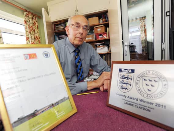 Northbrook stalwart Laurie Claydon with FA service-to-football awards received in 2011