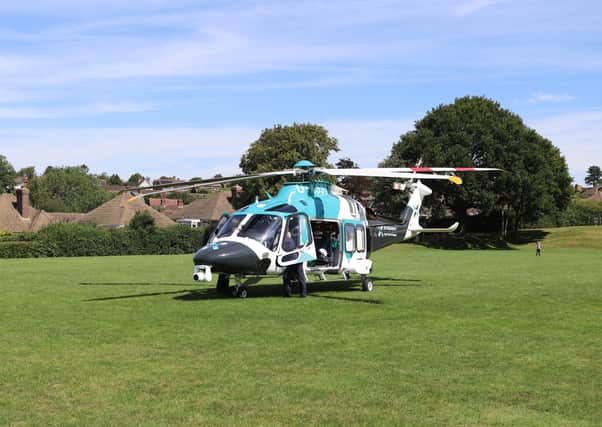 The air ambulance in Heathfield. Photo by Peter Palmer