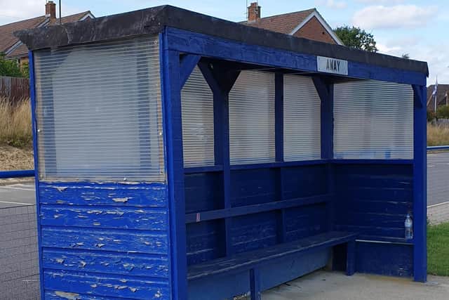 The current dugouts. Picture courtesy of Haywards Heath Town