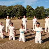 A 2020-style cricket line-up - Chichester Priory park fourths keep their distance