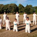 A 2020-style cricket line-up - Chichester Priory park fourths keep their distance