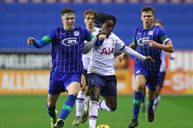 Jensen Weir in action for Wigan Athletic