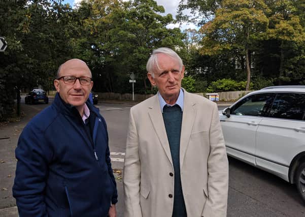 Lib Dems Robert Eggleston and Roger Cartwright pictured at the junction of Folders Lane and Keymer Road last year