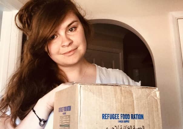 Charlotte Young from Horsham will live on Syrian refugee rations for a week to raise funds SUS-200729-154349001