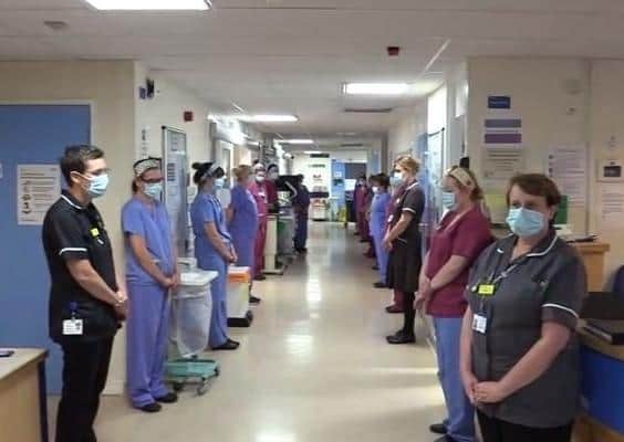 Eastbourne DGH staff held a minute's silence for colleagues who died from covid-19