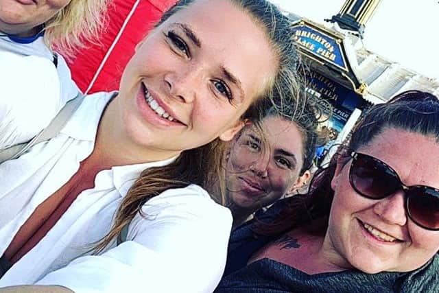 Cassandra Mullen and friends Danielle Brooks, Sharon Schultes and Becki Sheehan walked from Littlehampton to Brighton Pier