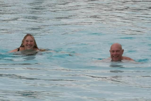 The mayor and his partner enjoying a dip at Pells Pool