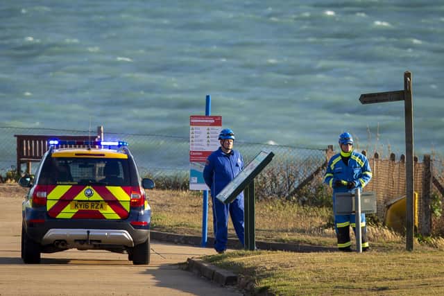 Emergency services at the scene in Peacehaven