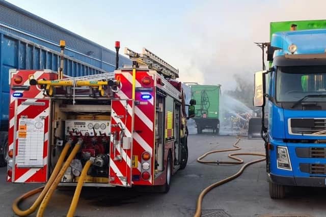 Fire crews at the scene in Burgess Hill. Picture: James Cox/WSFRS