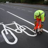 New cycleway in Old Shoreham Road in Hove