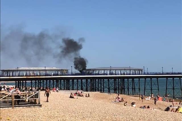 Fire on Eastbourne Pier SUS-200731-144202001
