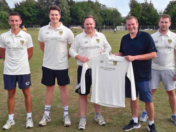 Keymer & Hassocks CC players with the new shirts