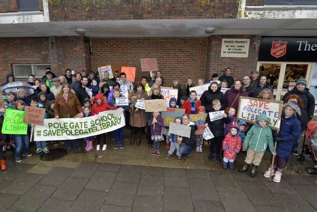 Save Polegate Library protest walk (Photo by Jon Rigby) SUS-171120-094059008