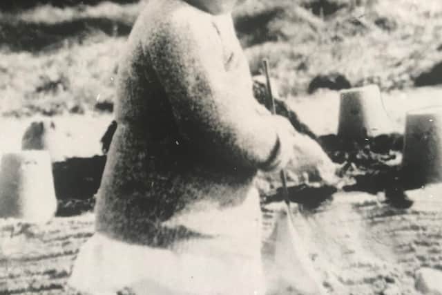 Our Little Princess: Princess Elizabeth making sand castles at Craigweil House, Bognor