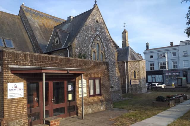 The Turning Tides Community Hub and the United Church in High Street, Littlehampton