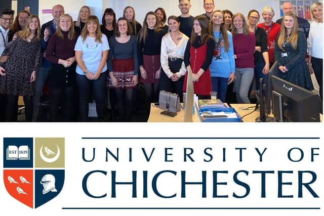 The University of Chichester’s marketing team and the new logo