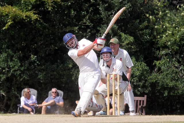 Newick at the crease against Crawley Down / Picture: Ron Hill / @hillphotographic
