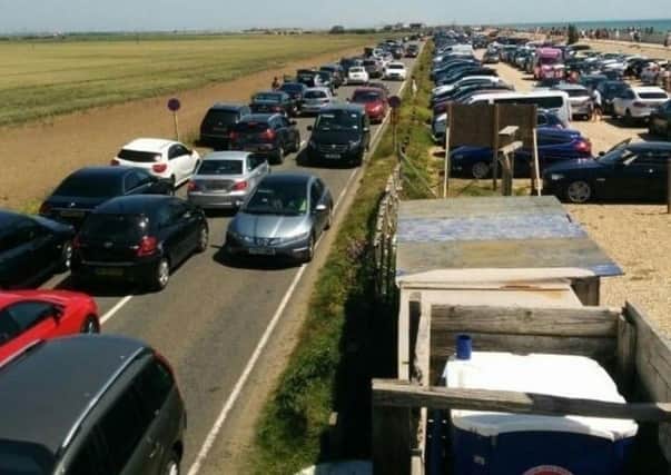 Gridlock on the main road to Camber Sands in June when people headed to the beach. Picture by Rother District Council. SUS-200625-084642001