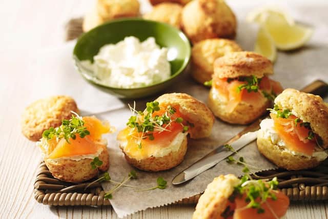 Cheese and salmon scones