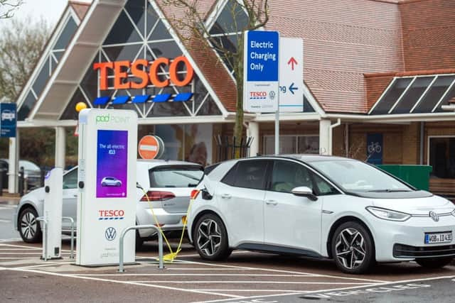 Tesco has introduced charging points in its Pulborough store. (Stock photo)