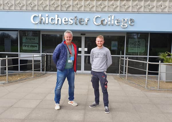 Peter Chaffey and Ellis Langdell at Chichester College