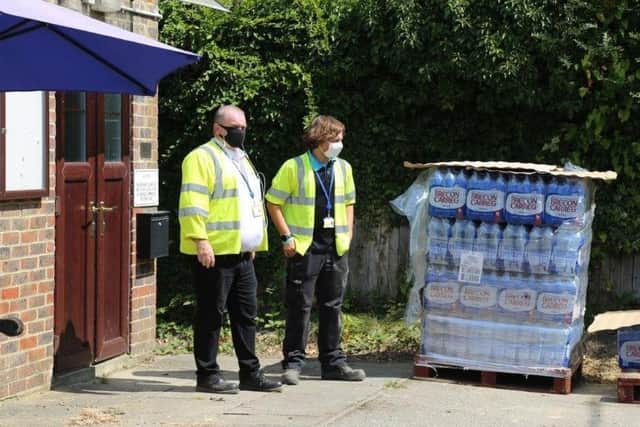 Bottled water stations have been set up in the Mid Sussex villages