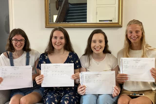 Millie, Georgie, Alex and Georgia are pleased with their results