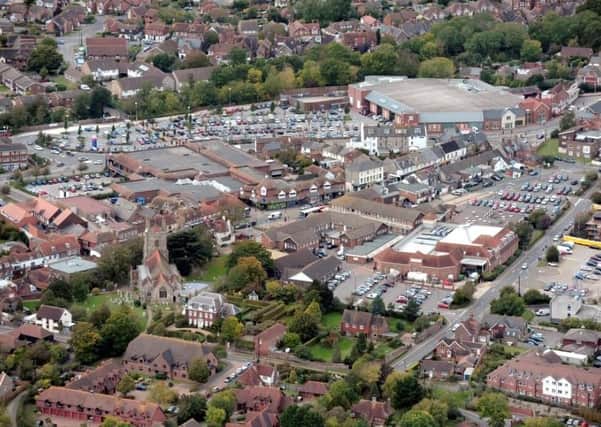 Aerial view of Hailsham town centre