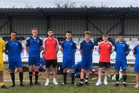 Some of the past and present Lewes youth players who turned out for the first team