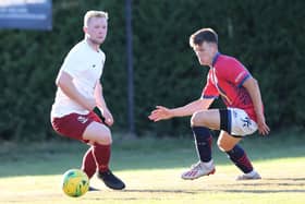 Ben Pope in possession for Hastings against Eastbourne Utd - one of the friendlies in which they have impressed / Picture: Scott White