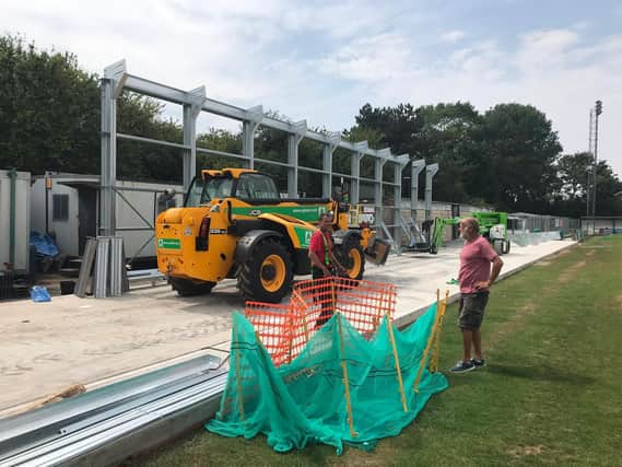 The new Nyewood Lane grandstand takes shape