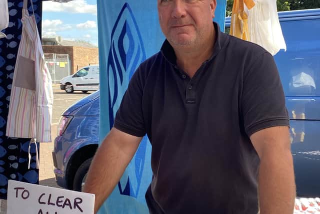 Nick Warren 59, who has been selling towels and linenware at his stall for the past 30 years. Photo by Nigel Iskander