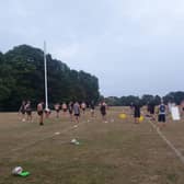 Heath coaching team have enacted touch rugby with a few innovative twists to develop rugby skills and keep training fun