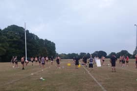 Heath coaching team have enacted touch rugby with a few innovative twists to develop rugby skills and keep training fun