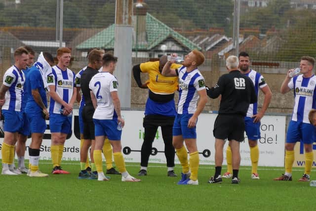 Shaun Saunders gives a team talk. Picture by Peter Chapman