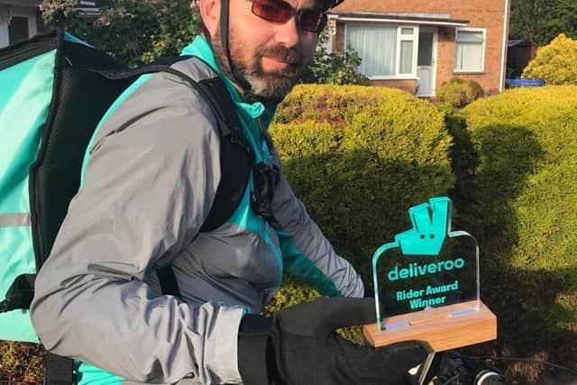 Worthing rider Andre Orchinson has been recognised by Deliveroo for his efforts during the Covid-19 pandemic