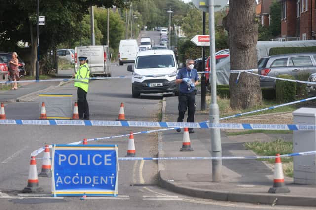Police at the scene in Burgess Hill