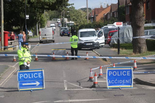Police at the scene in Burgess Hill