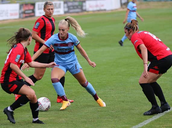 Lewes take on West Ham in a recent friendly - and their next one, on Sunday, will have a 100-strong crowd / Picture: James Boyes