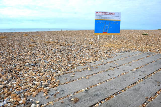 The slipway is covered in shingle