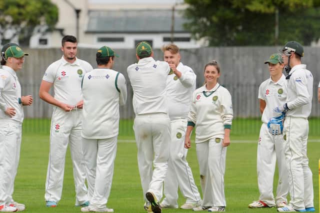 Chippingdale celebrate a Worthing wicket / Picture: Stephen Goodger