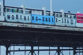 A banner on Worthing Pier