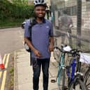 Chinedu Ikedinma, a staff nurse at Conquest Hospital, with his new bicycle